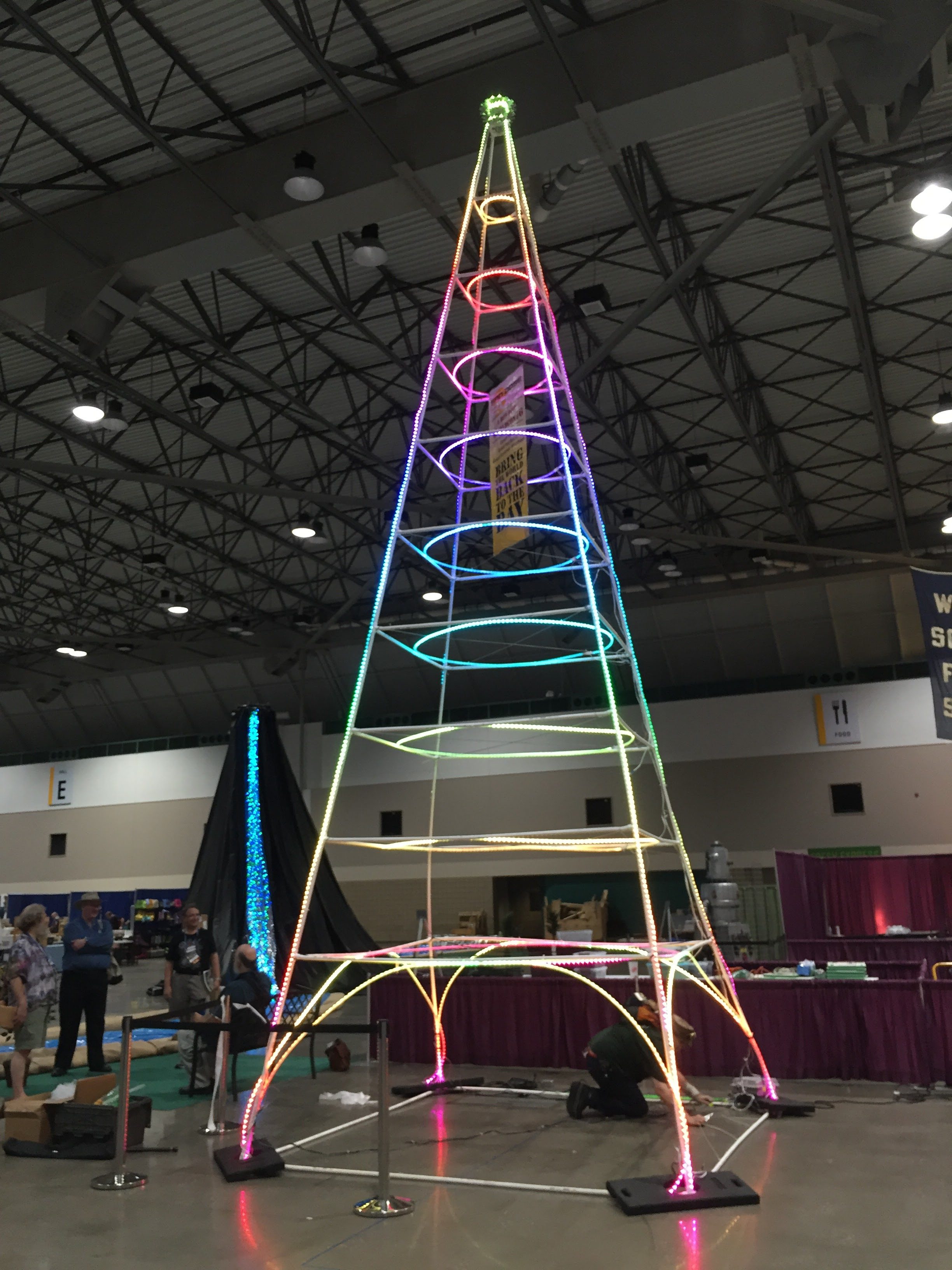 SJ Galactic Light tower at MidAmeriCon 2, rainbow lights