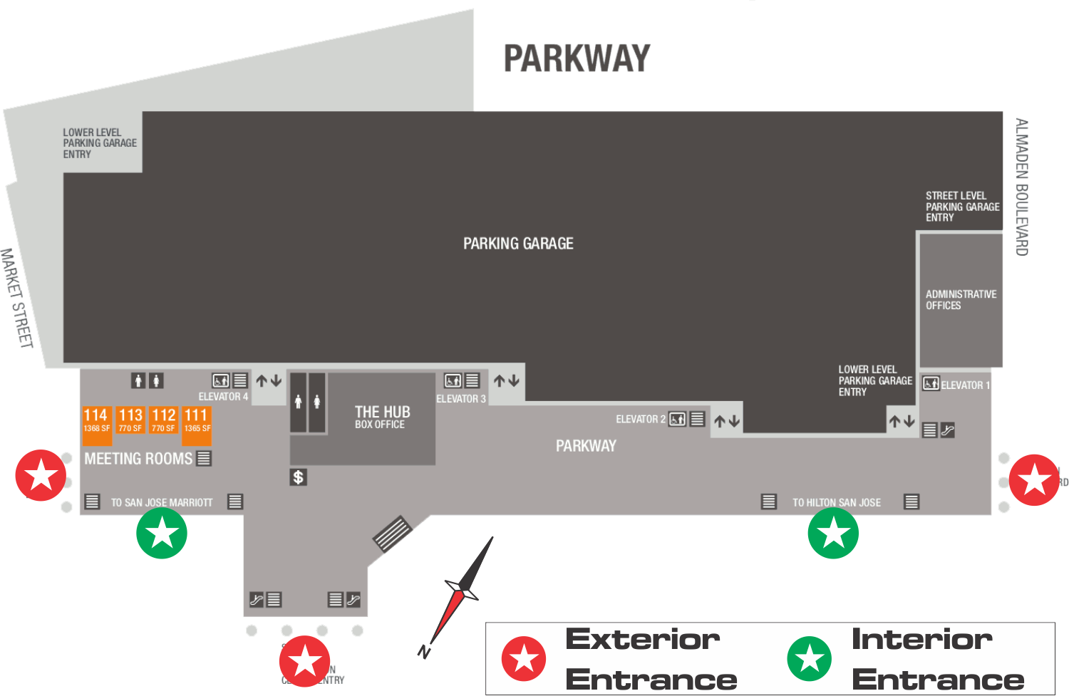 Convention center lower level map